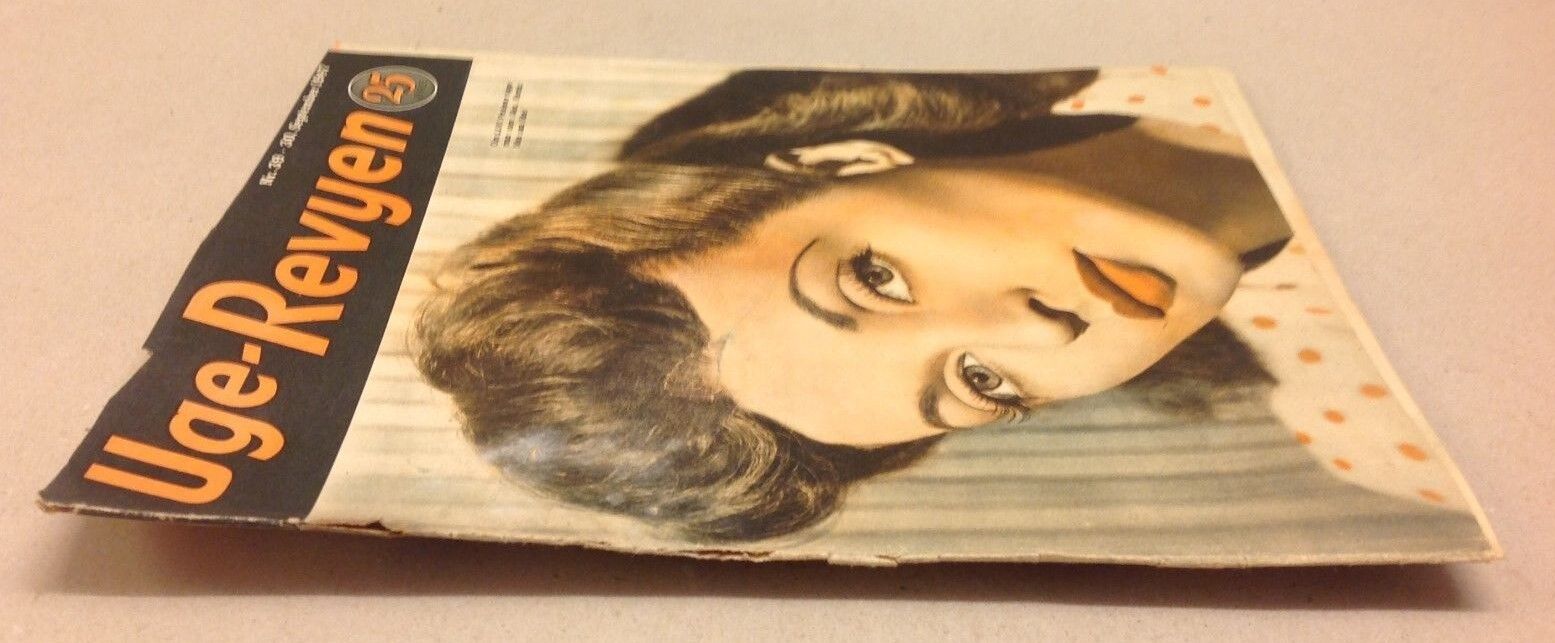 Lilli Palmer On Front Cover Original Vintage Danish Magazine 1947 "Uge-Revyen"