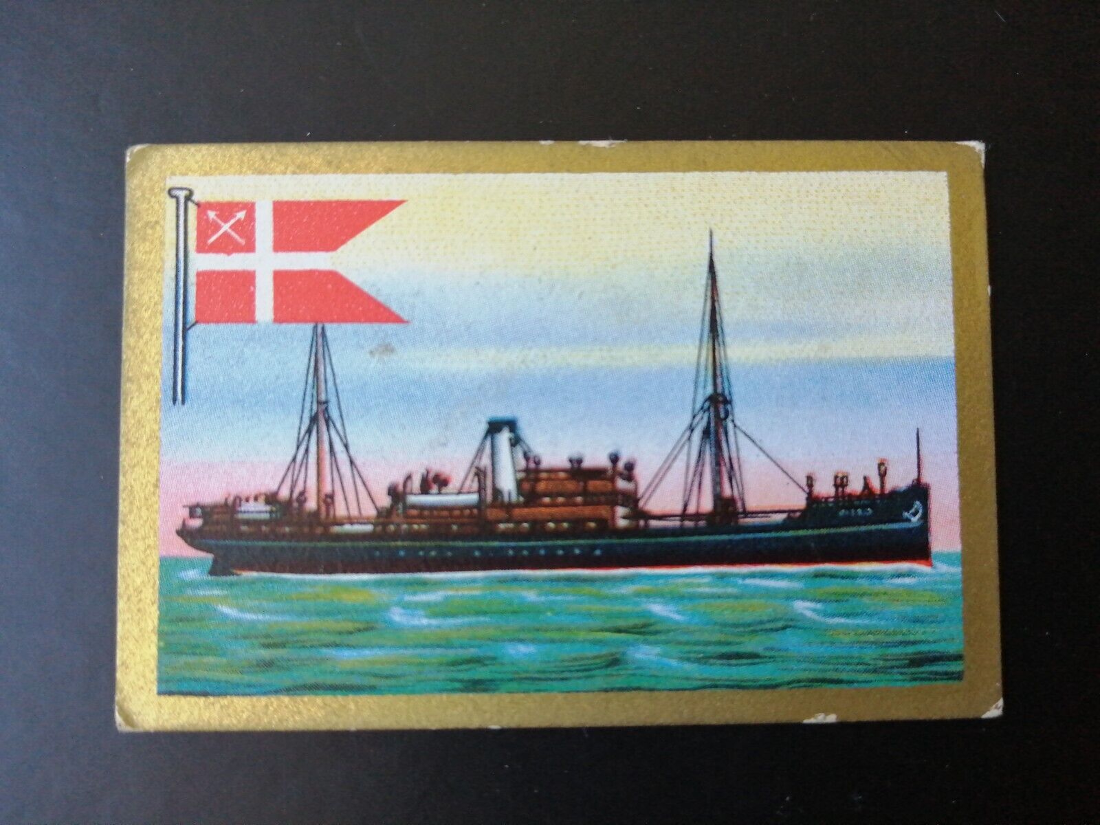 German SABA tobacco ship trading card 1931-33No 59"Disko" DenmarkFreighter