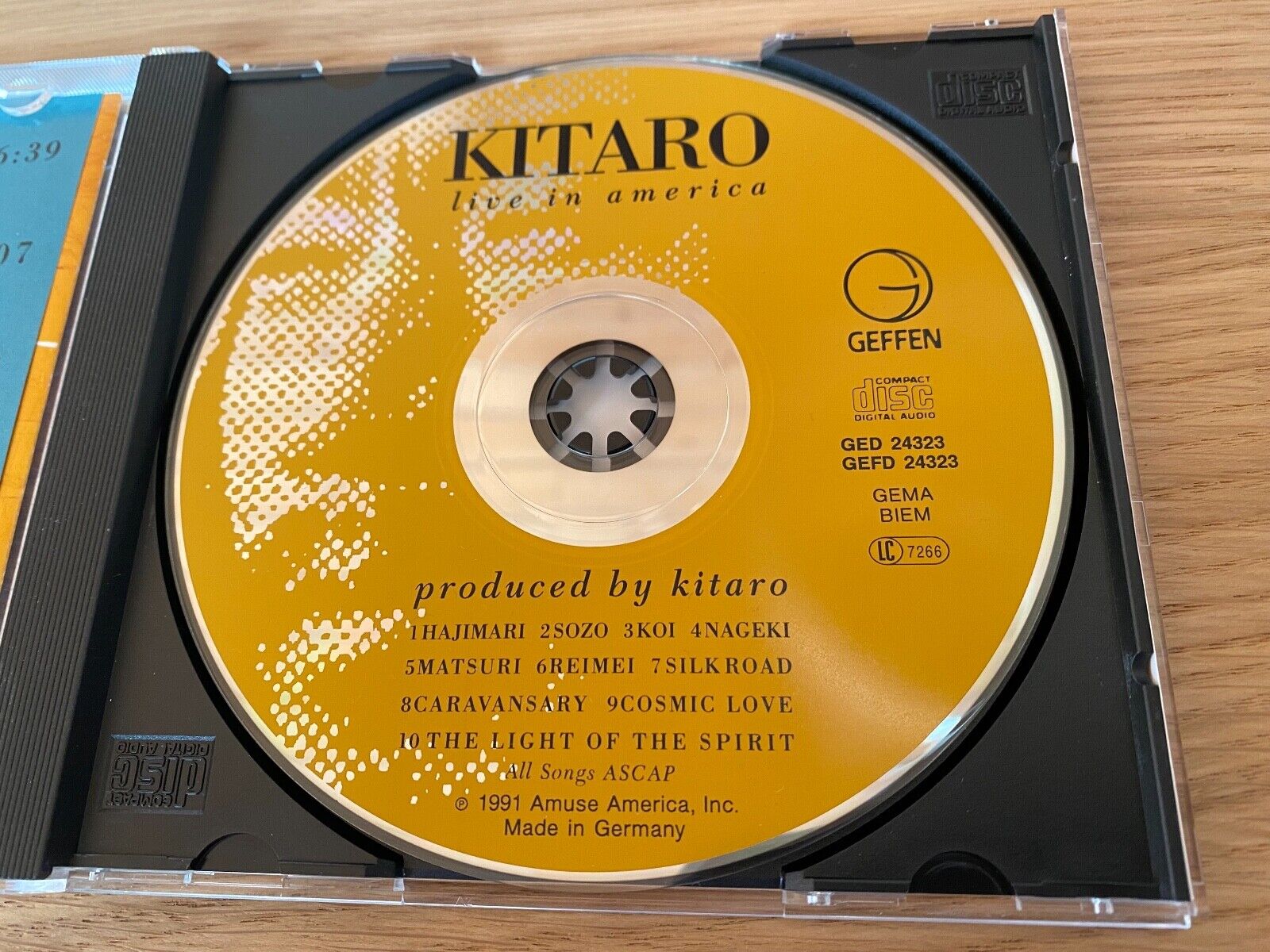 KITARO "LIVE IN AMERICA" LIVE 10 TRACK MINT CD ALBUM GEFFEN RECORDS 1991 LIVE CD