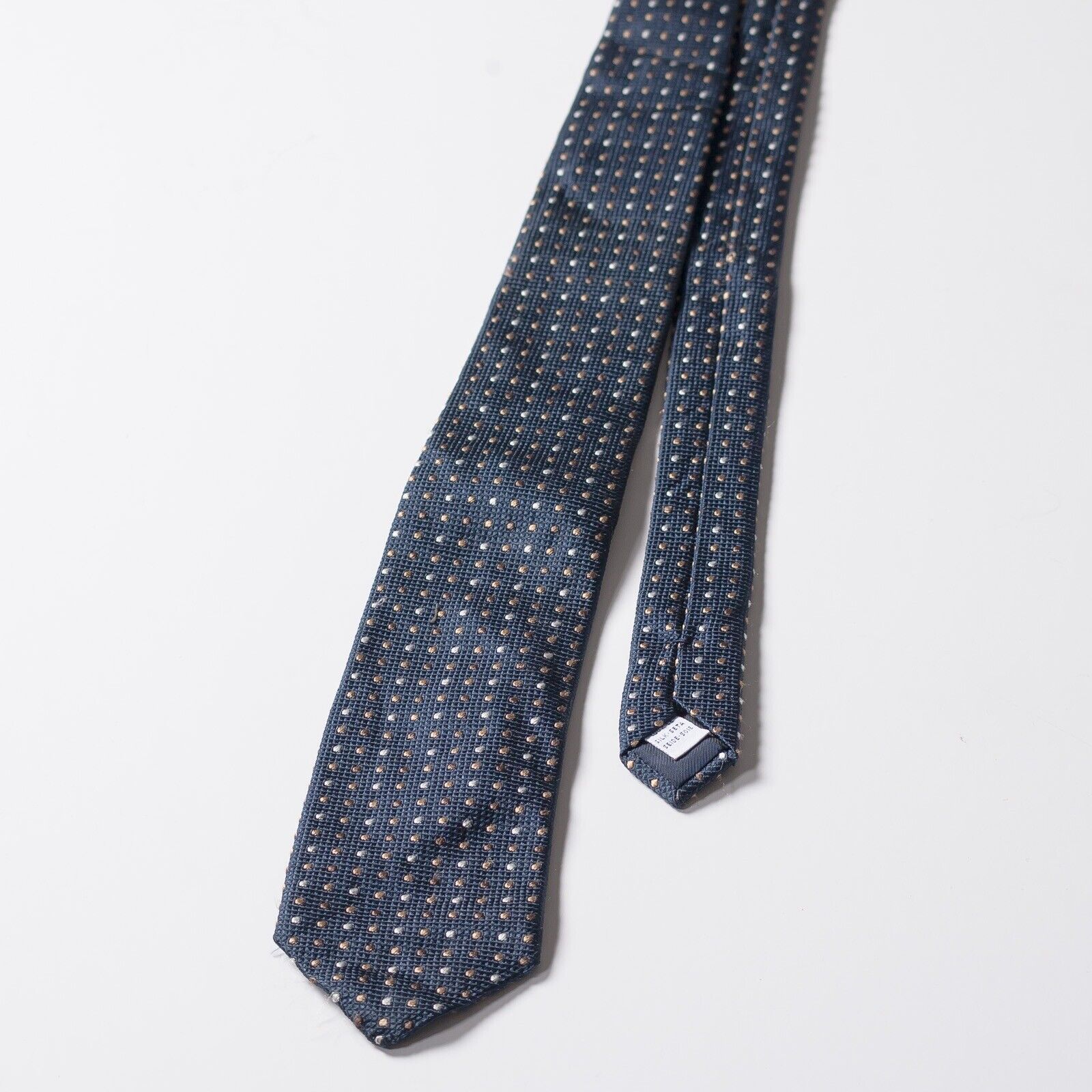 STENSTROMS Blue Micro Dot Silk Tie Italy Made