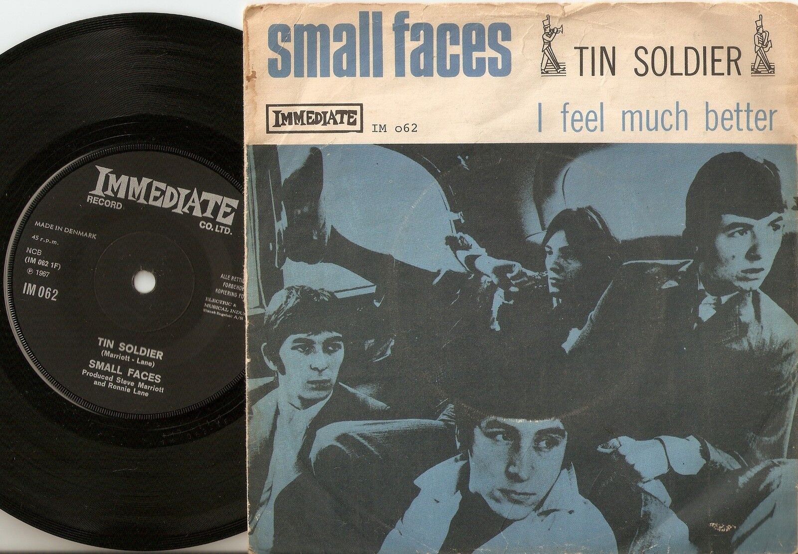 SMALL FACES TIN SOLDIER DANISH NORWAY 45+PS 1967 MOD FREAKBEAT RB SOLID CENTRE