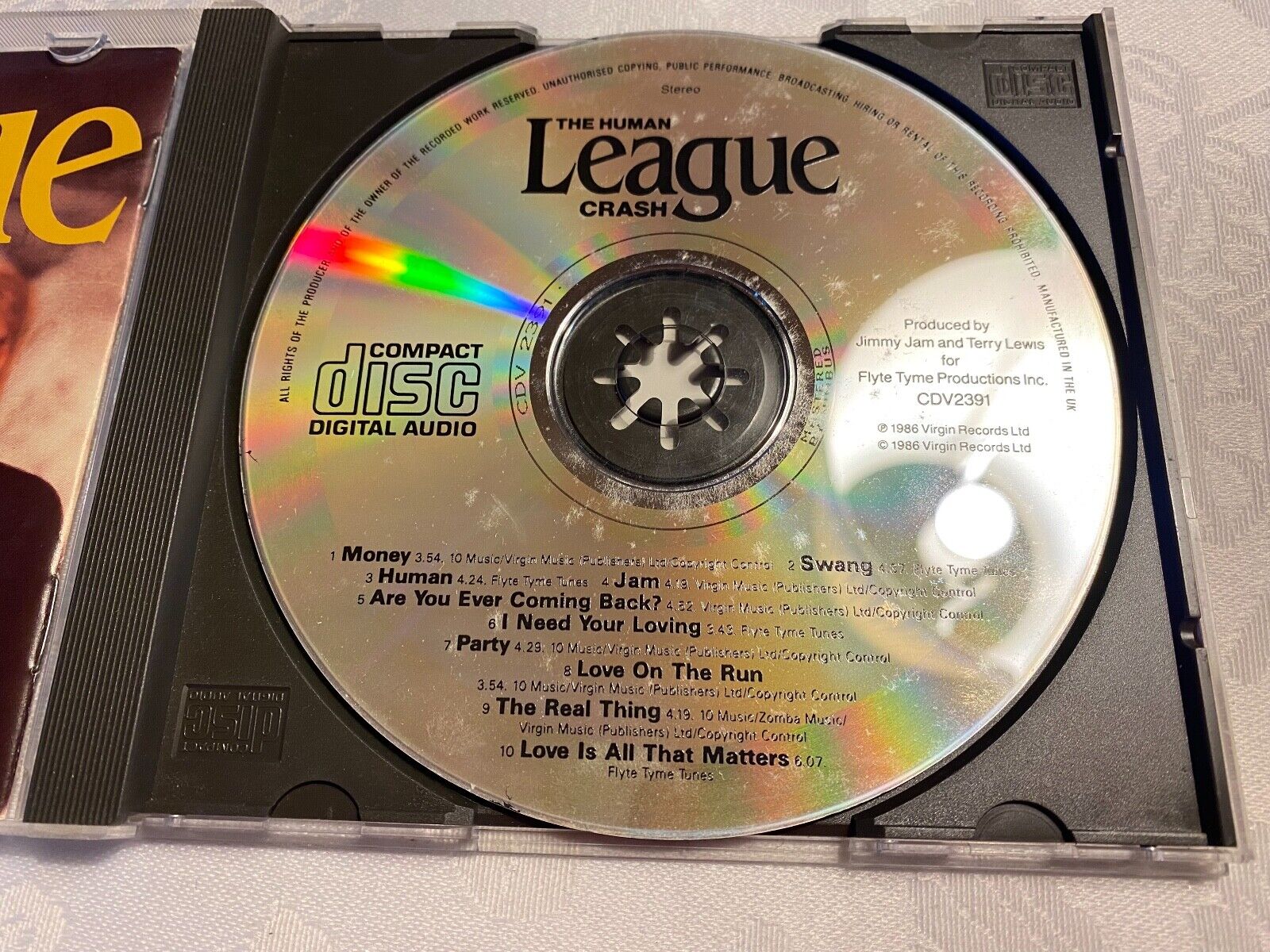 THE HUMAN LEAGUE "CRASH" 1986 CD ALBUM 10 TRACK VIRGIN RECORDS UK PRESSING POP