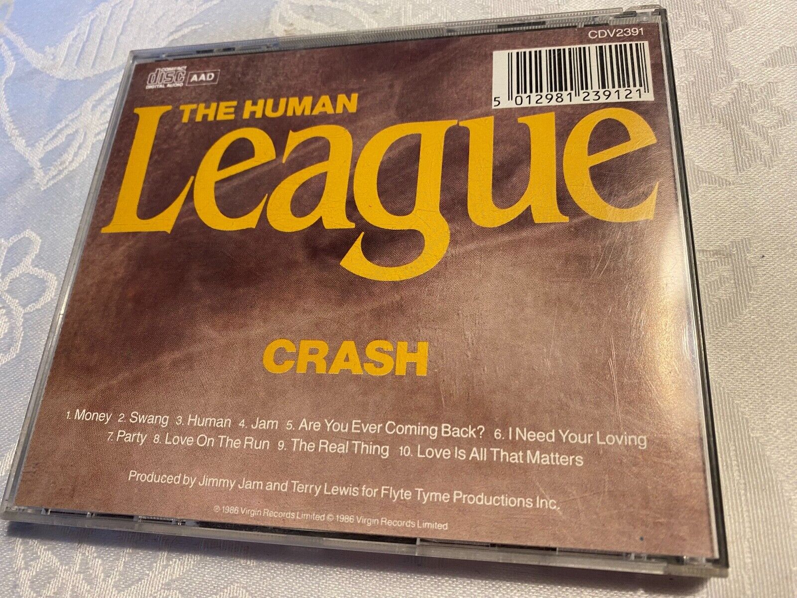 THE HUMAN LEAGUE "CRASH" 1986 CD ALBUM 10 TRACK VIRGIN RECORDS UK PRESSING POP