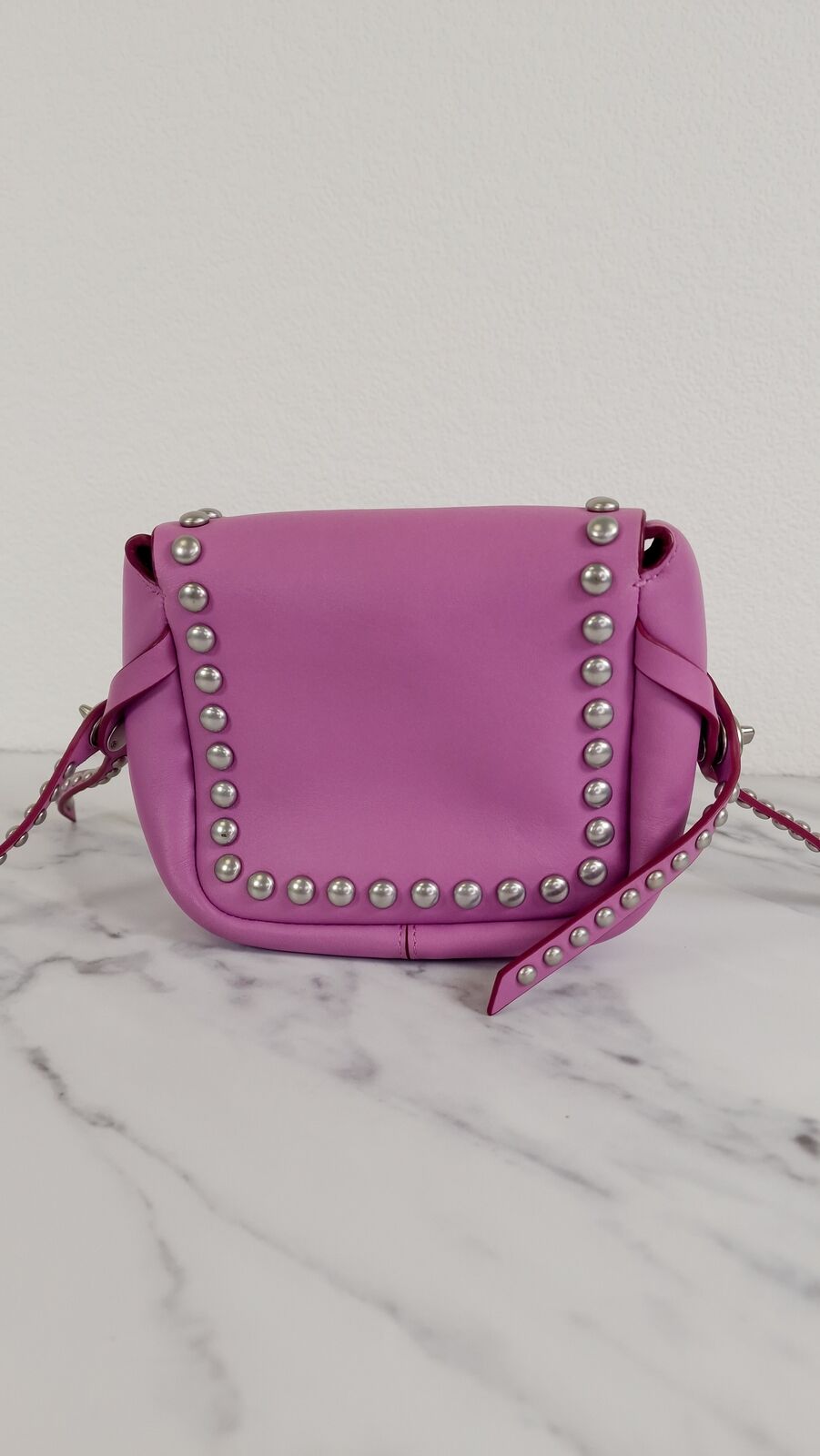 Coach Rivets Dakotah 15 Crossbody Bag Puce Purple Pink Smooth Calf Leather 35751