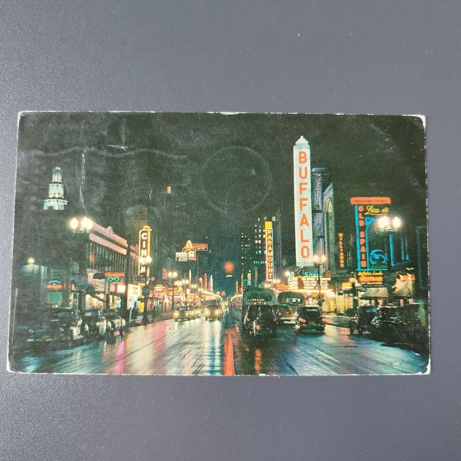 NY  Buffalo - After Dark Looking south on Main Street 1958