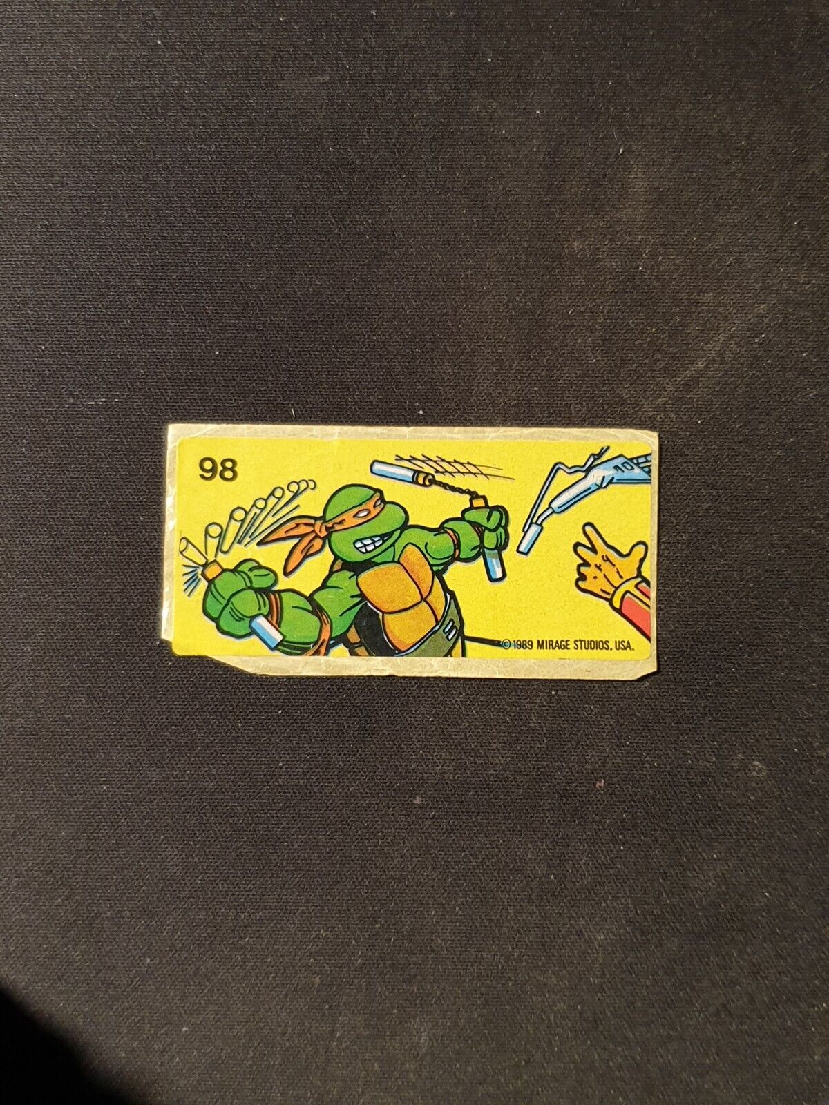 1989 TEENAGE MUTANT NINJA TURTLES Mirage Studios BUBBLE GUM Sticker No 98