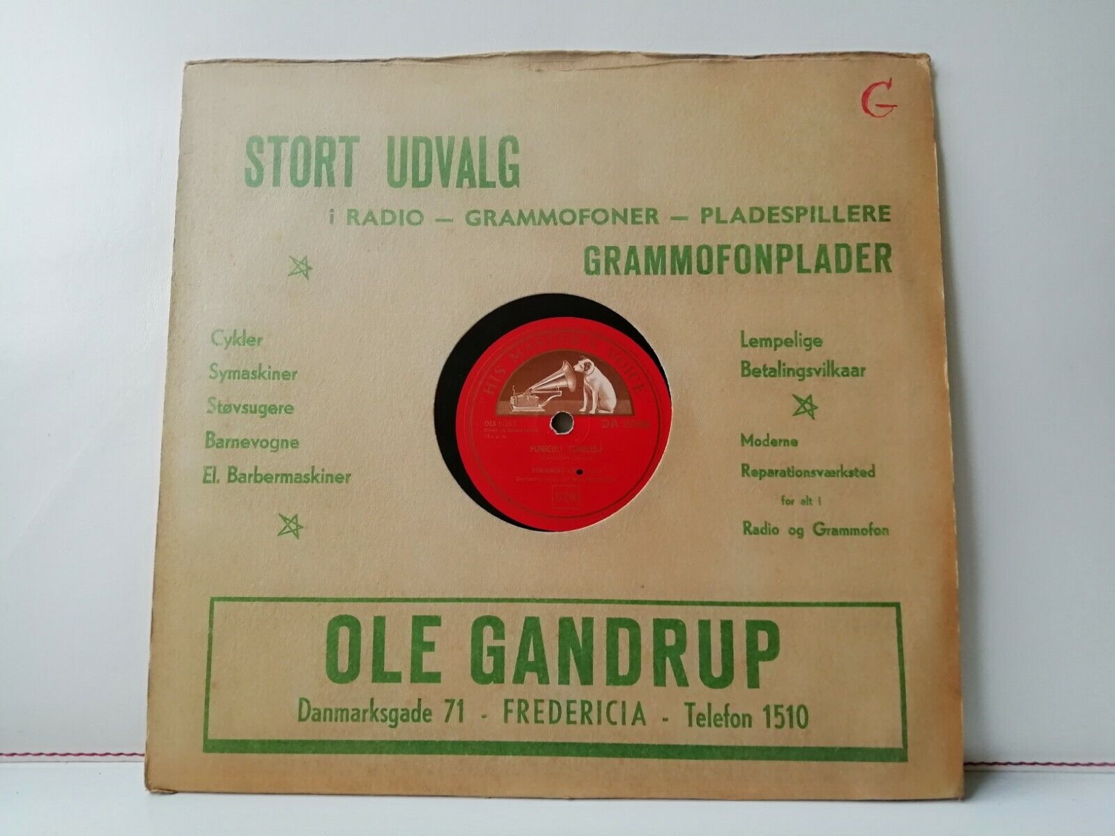 78 rpmBENJAMINO GIGLI FuniculiFunicula/Suonno HMV Denmark