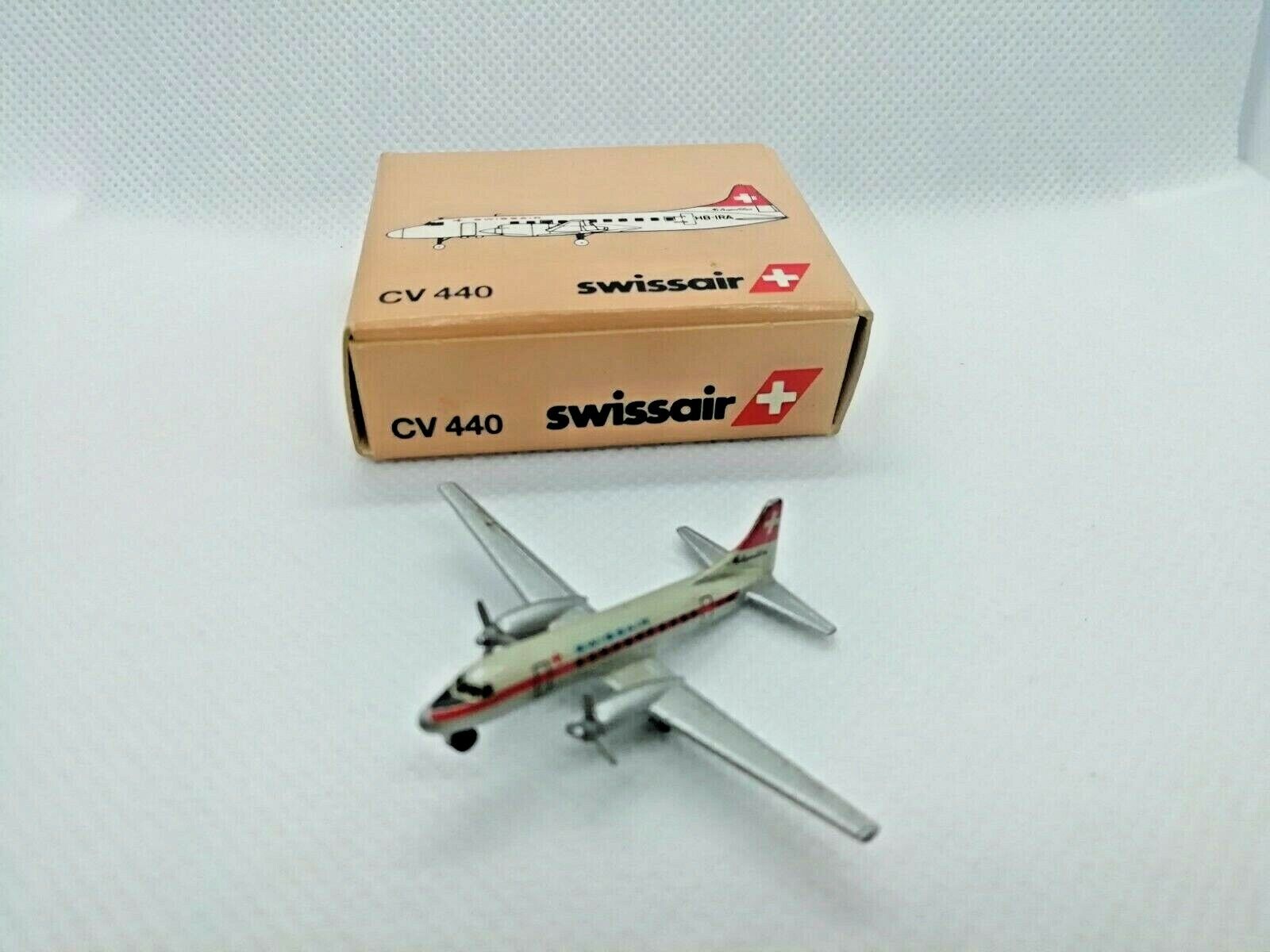 Vintage  die-cast airplaneSwissairCV 440  By Schabak 45 cm long