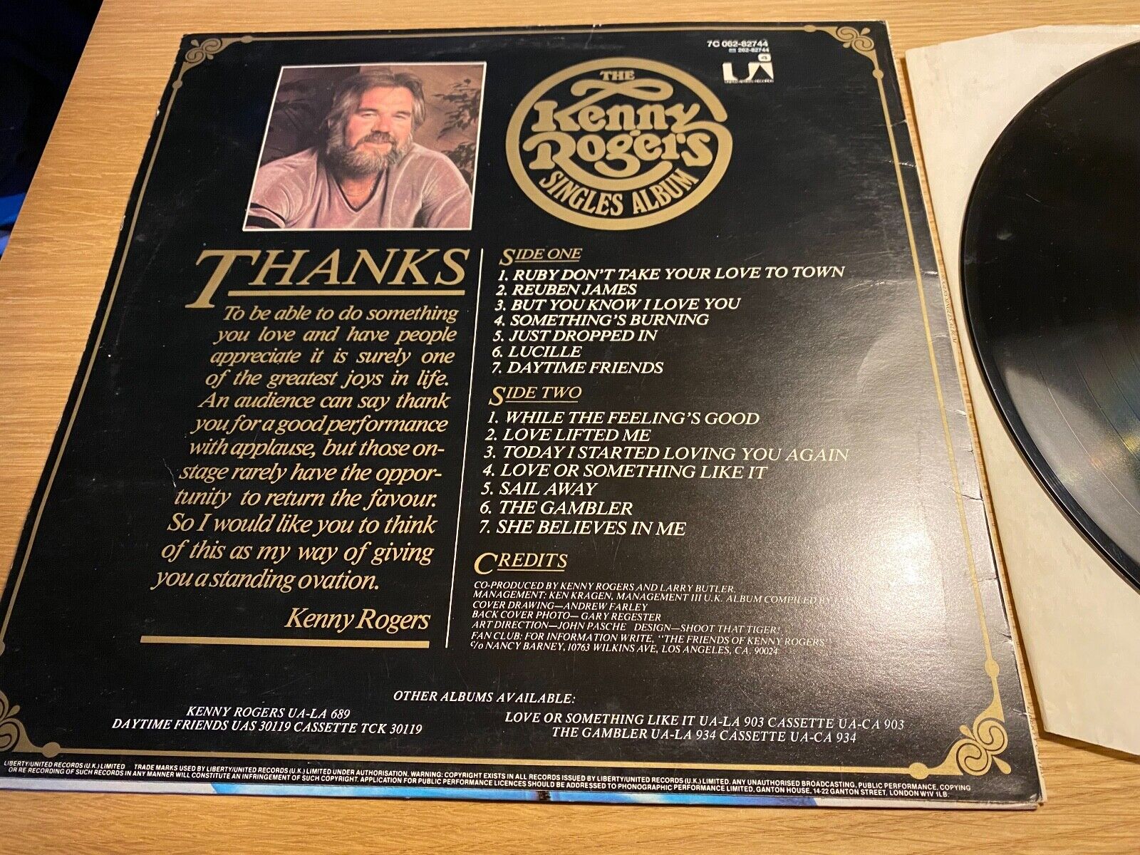 KENNY ROGERS "THE SINGLES ALBUM" 1977 TRACK NCB SCANDINAVIAN 1 PRESS LP