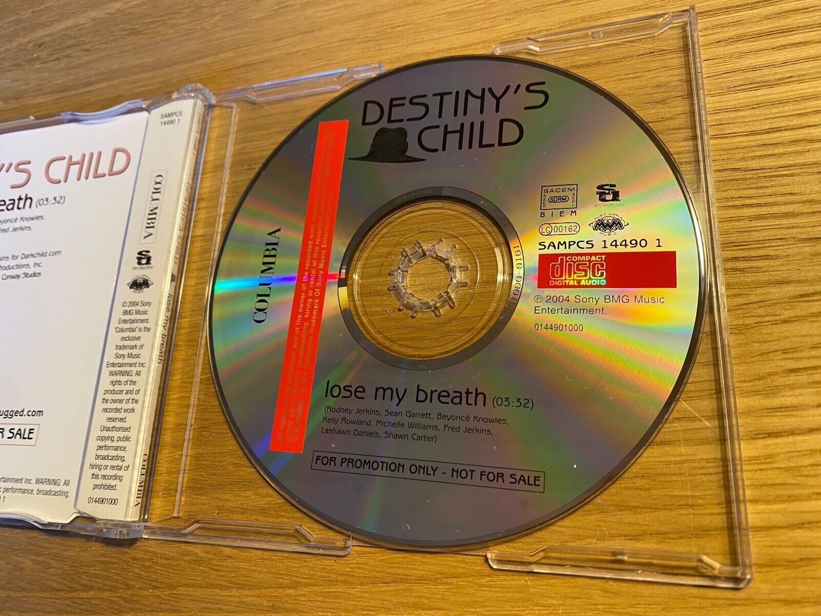 DESTINY´S CHILD "LOSE MY BREATH" 2004 PROMOTIONAL COPY CDSINGLE 1 TRACK COLUMBIA