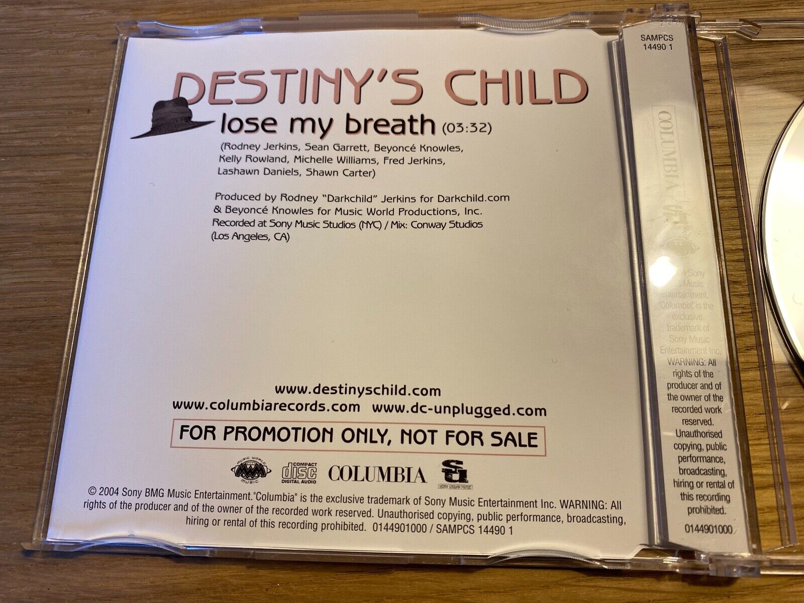 DESTINY´S CHILD "LOSE MY BREATH" 2004 PROMOTIONAL COPY CDSINGLE 1 TRACK COLUMBIA