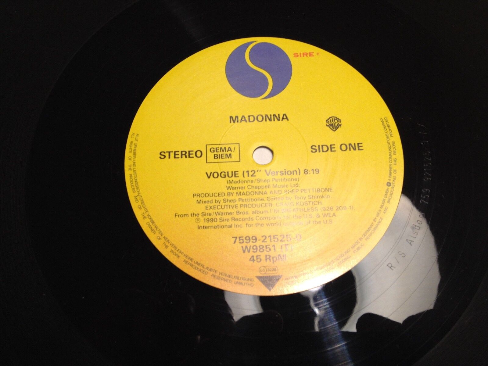 MADONNA "VOGUE / KEEP IT TOGETHER" 12" REMIXES GERMAN PRESSED MAXI SIRE RECORDS*