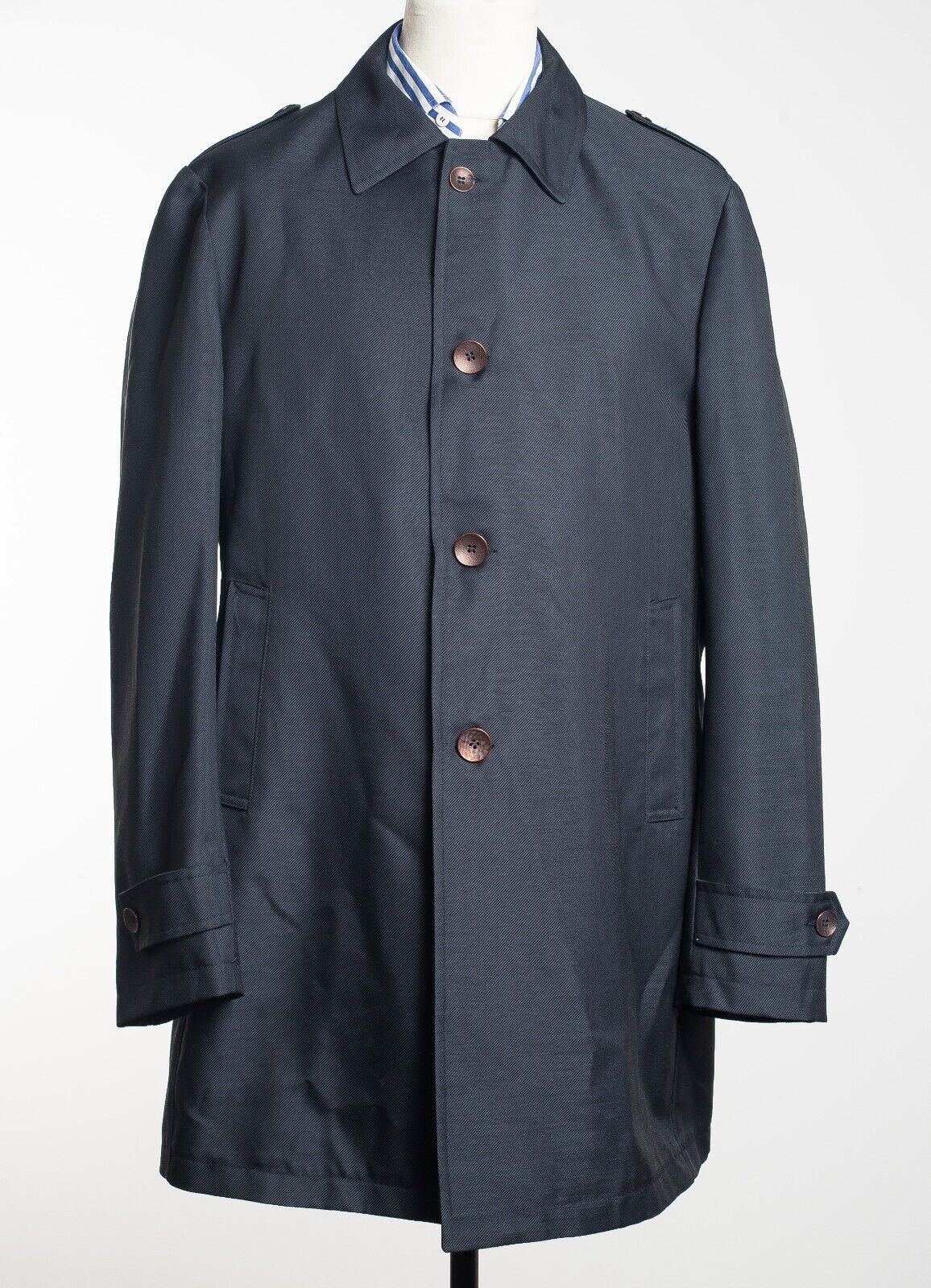 TAGLIATORE Black Overcoat Italy Made EU54 US44