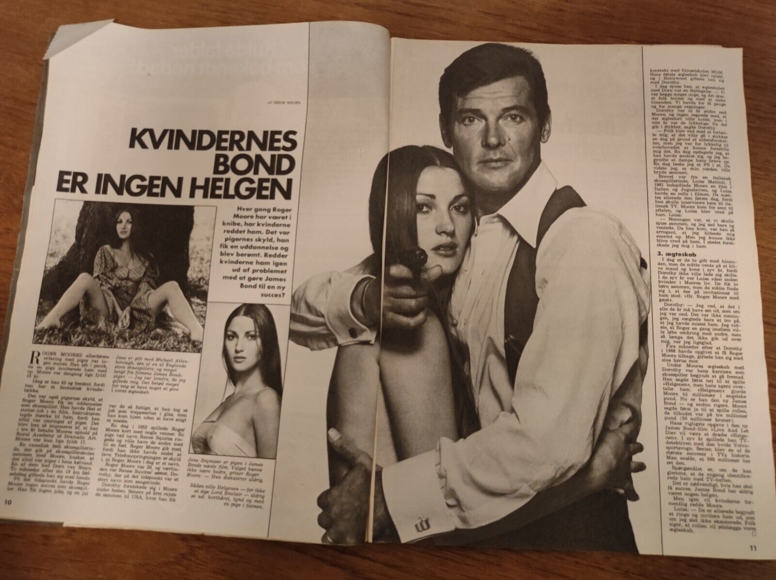 ROGER MOORE Jane Seymour KING CHARLES Queen Elizabeth 1972 Danish Magazine BB23