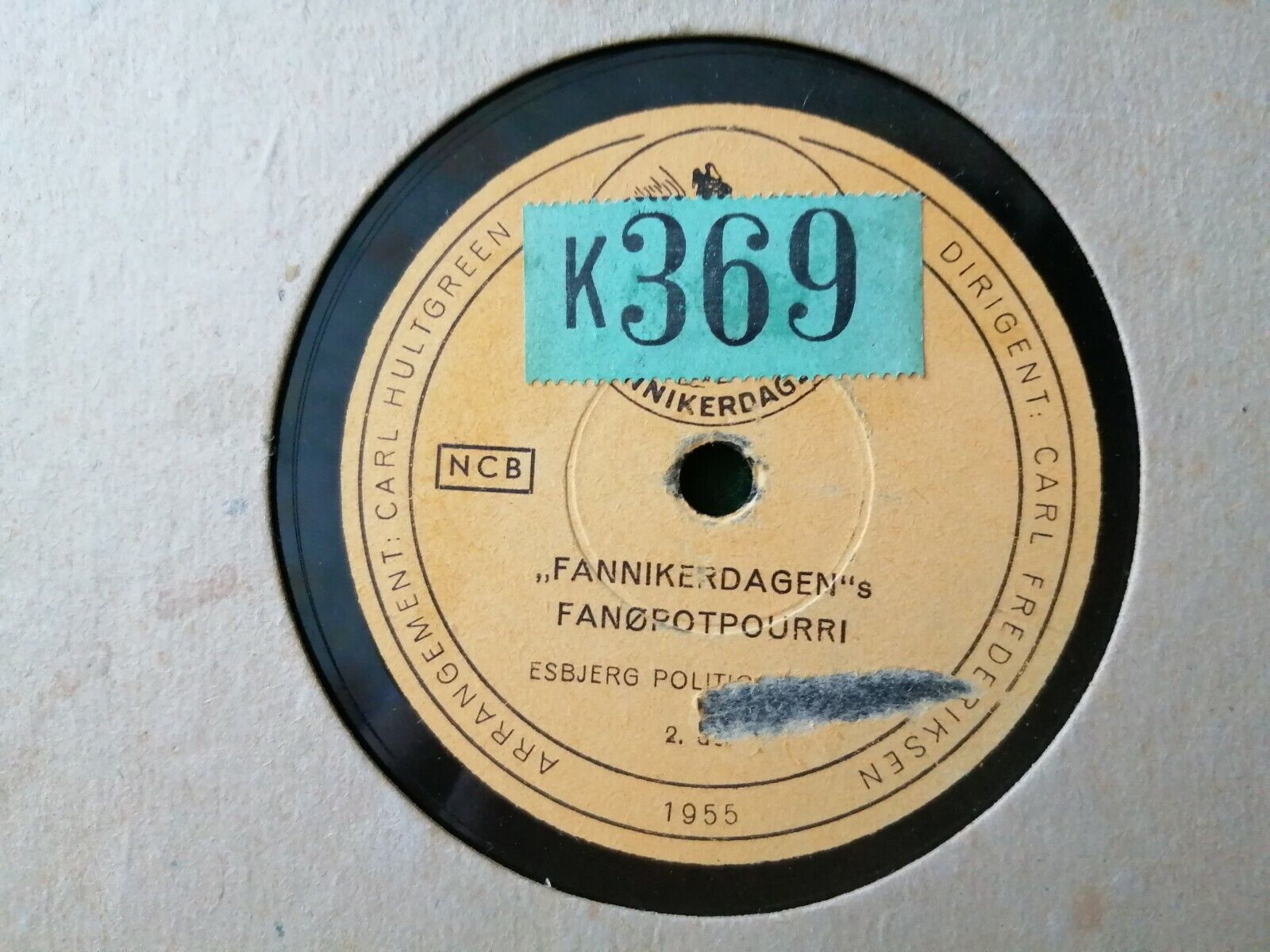 78 rpm"Fannikerdagen"s FanøpotpourriESBJERG Politiorkester 1955 Very Rare