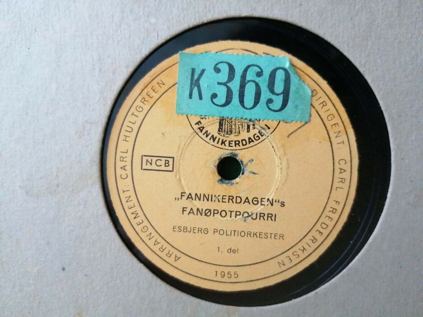 78 rpm"Fannikerdagen"s FanøpotpourriESBJERG Politiorkester 1955 Very Rare