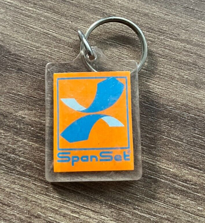 SpanSet Logo Keychain Vintage Promotional Industrial Safety Collectible Retro