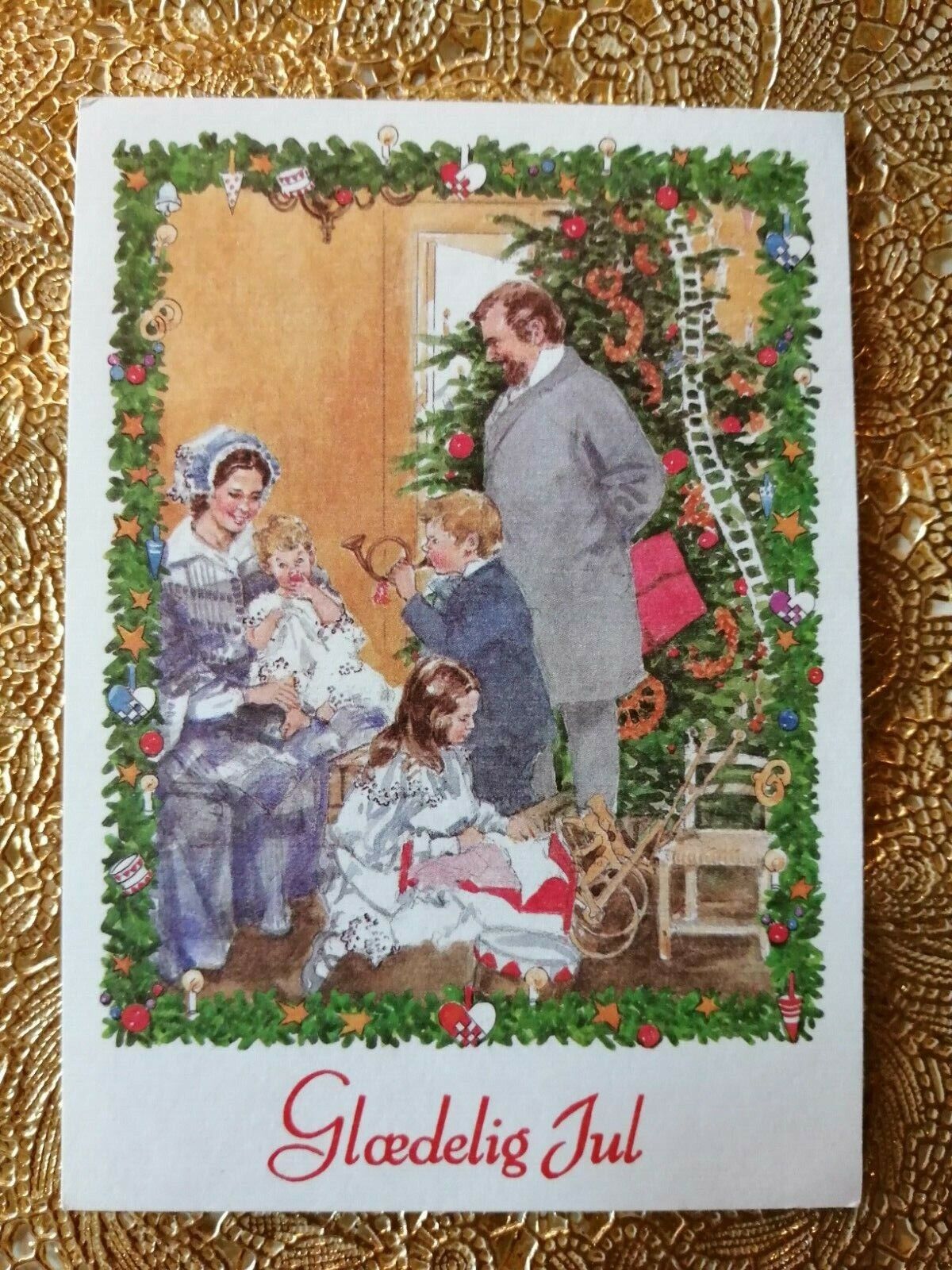 Vintage and collectible Danish Christmas cardPosted in 1988 ( No 3 m)