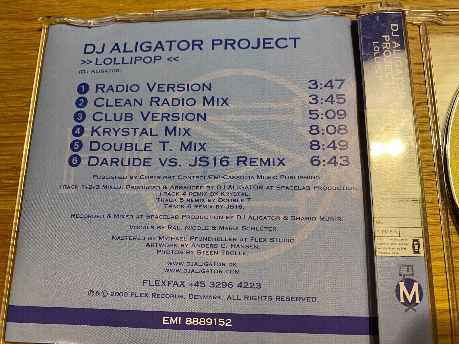 DJ ALIGATOR PROJECT "LOLLIPOP" CD SINGLE FLEX EMI RECORDS 6 REMIXED TRACKS 2000*