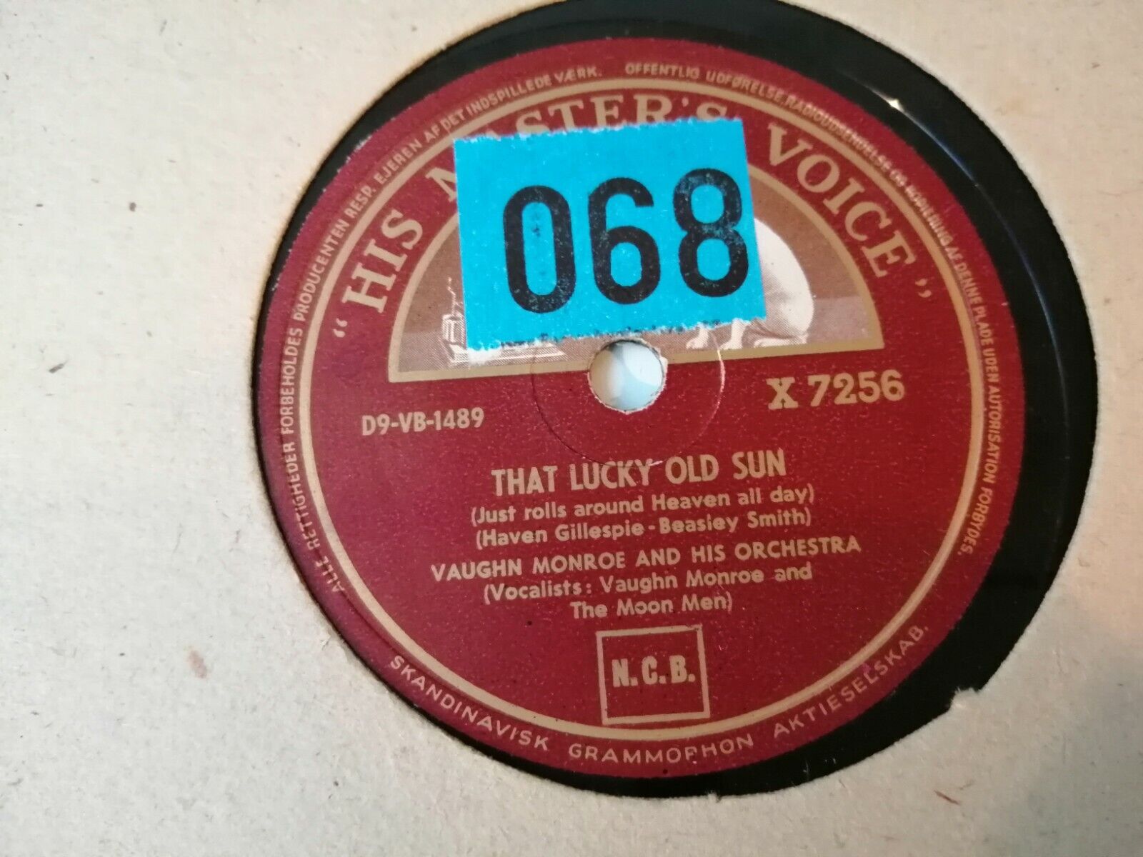 78 RPM VAUGHN MONROEMule Train/That Lucky Old SunHMV X 7257