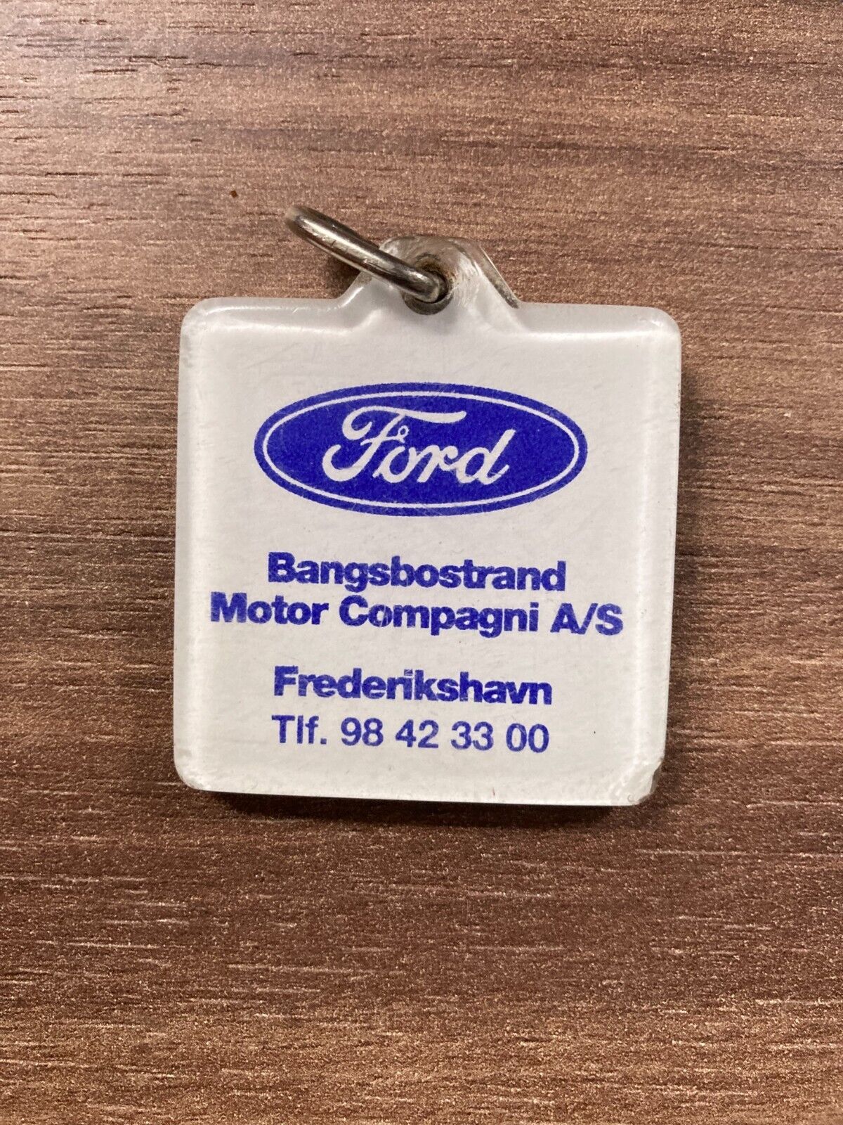 Vintage Ford Danish Plastic Keychain - Rare 1980s Car Dealership