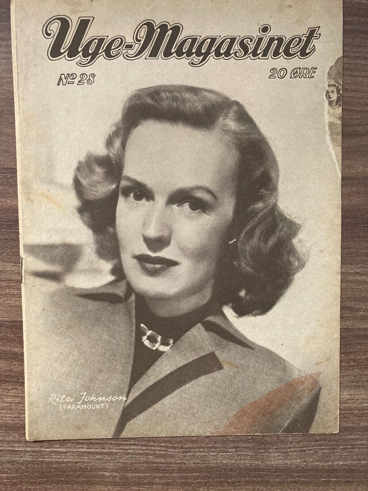 Rita Johnson Front Cover 1940s Complete Antique Danish Magazine "Uge-Magasinet"