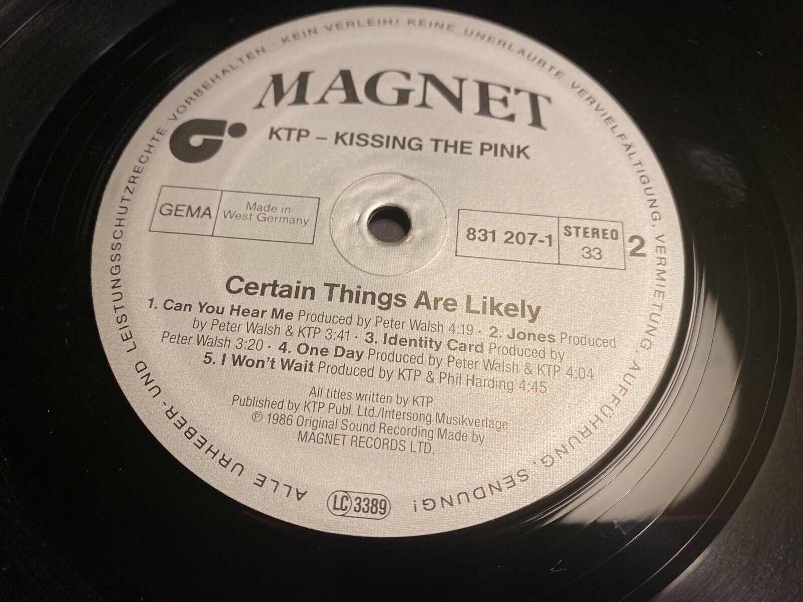 KTP KISSING THE PINK "CERTAIN THINGS ARE LIKELY" 1986 12" LP MAGNET RECORDS RARE