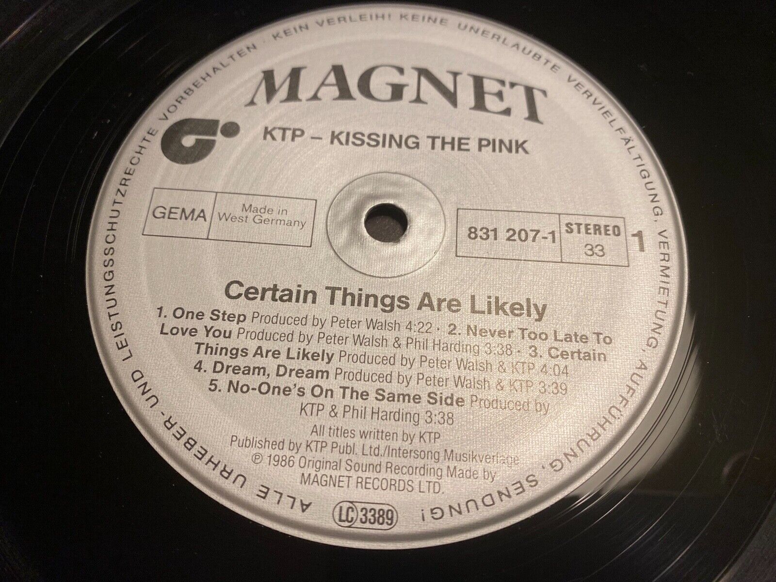 KTP KISSING THE PINK "CERTAIN THINGS ARE LIKELY" 1986 12" LP MAGNET RECORDS RARE