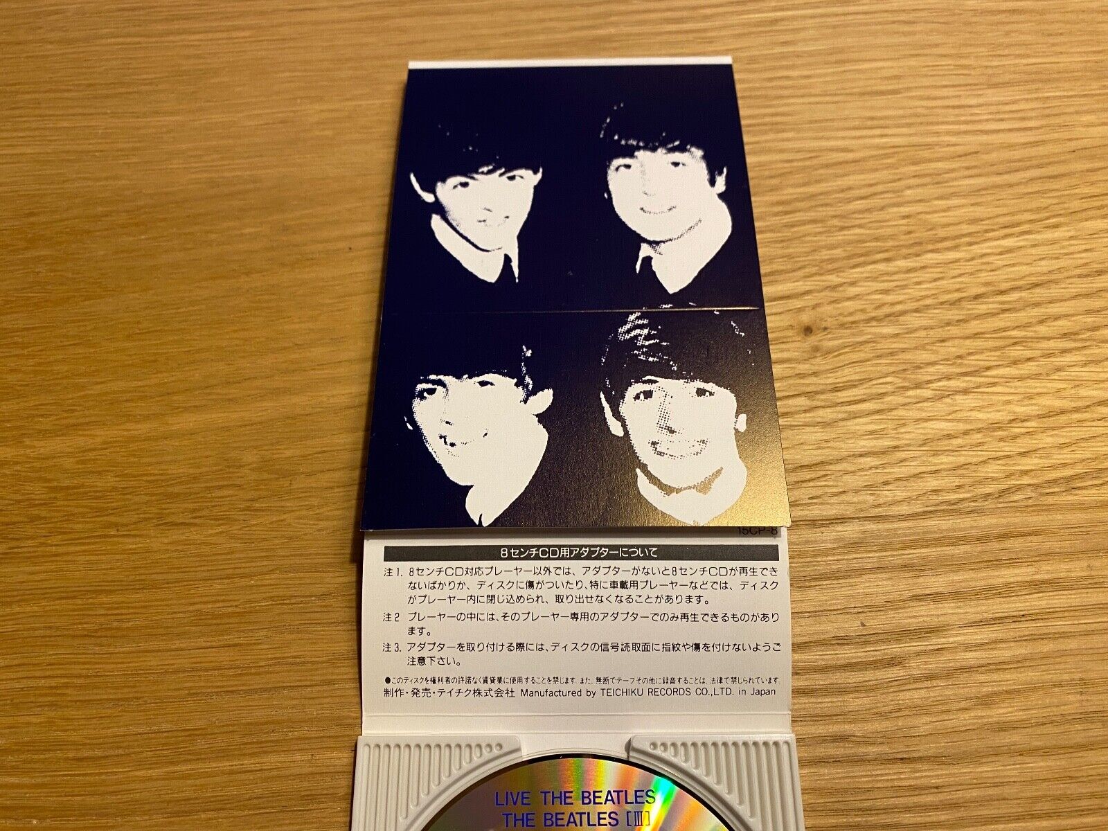 THE BEATLES "LIVE THE BEATLES" 3" CD JASRAC 1988 4 TRACKS TEICHIKU RECORDS JAPAN