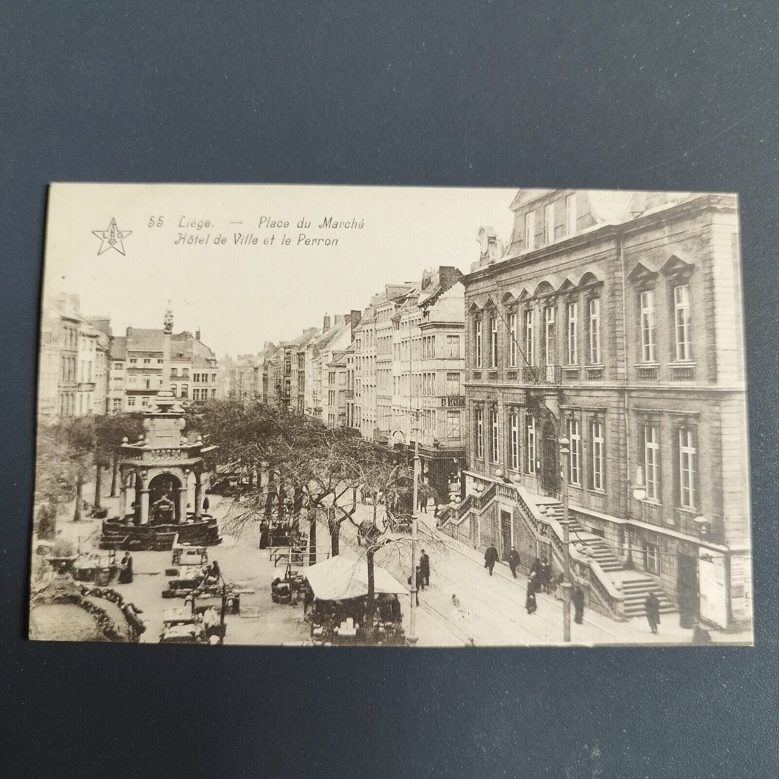 Belgium-Liège-55-Place du MarchéHôtel de Ville et le Perron- 1910s