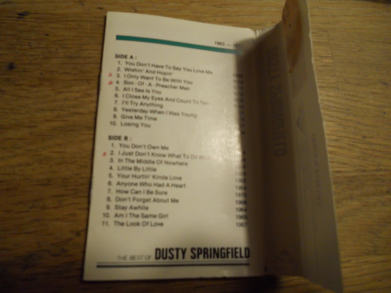 DUSTY SPRINGFIELD "THE BEST OF" RARE MUSIC TAPE 21 SONGS VERY RARE SCARCE ASIAN*