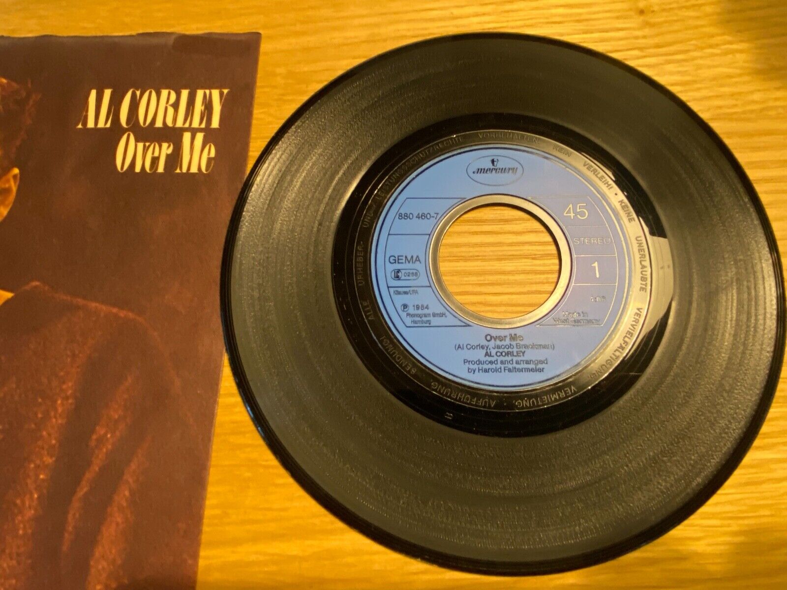 AL CORLEY "OVER ME / AIN´T IT TRUE" 1984 WEST GERMAN PRESS 7" SINGLE MERCURY OOP