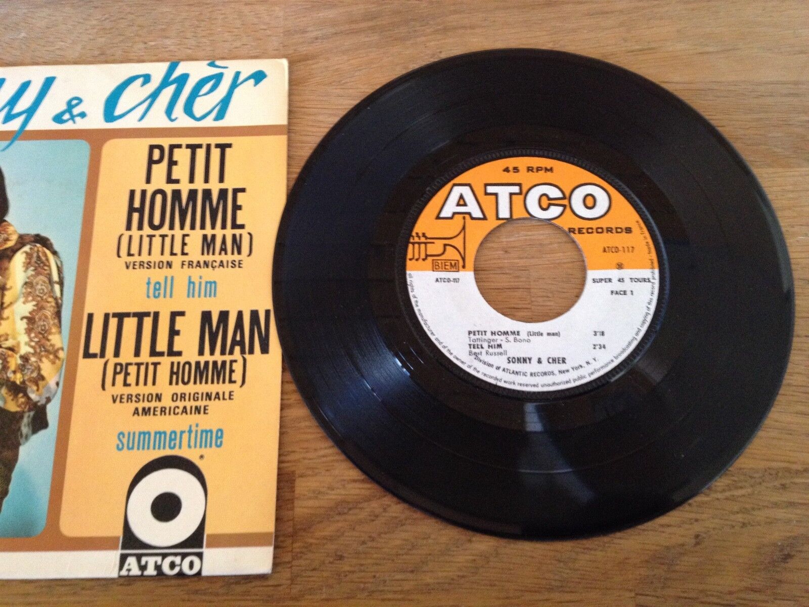 SONNY  CHER  "PETIT HOMME (LITTLE MAN)" VERSION FRANCAISE "TELL HIM" 4 TRACK EP