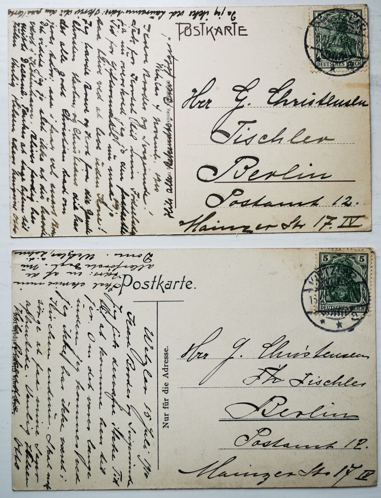 Two old postcard´s: Motifs from Wetzler Germany Mailed to Denmark pok1505