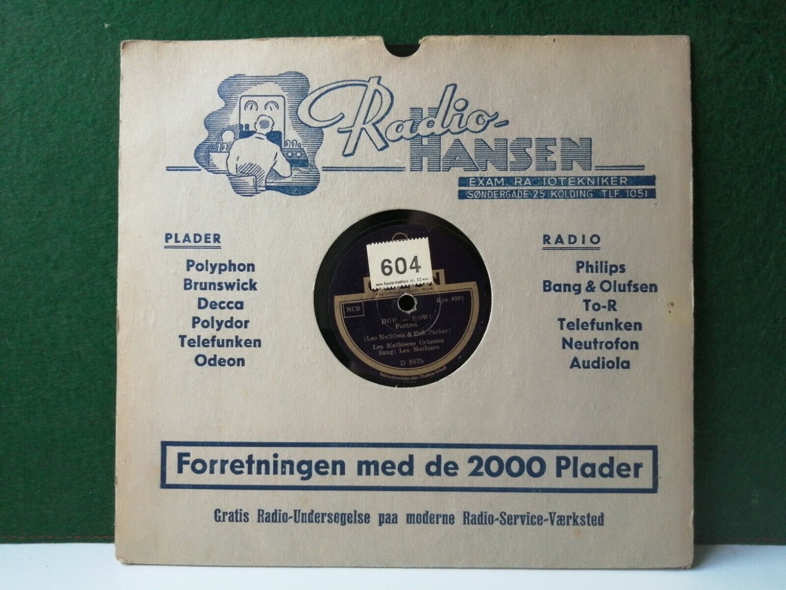 78 RPM: LEO MATHIESENHow-How ! -Foxtrot/Hot Sun Blues-Foxtrot Odeon