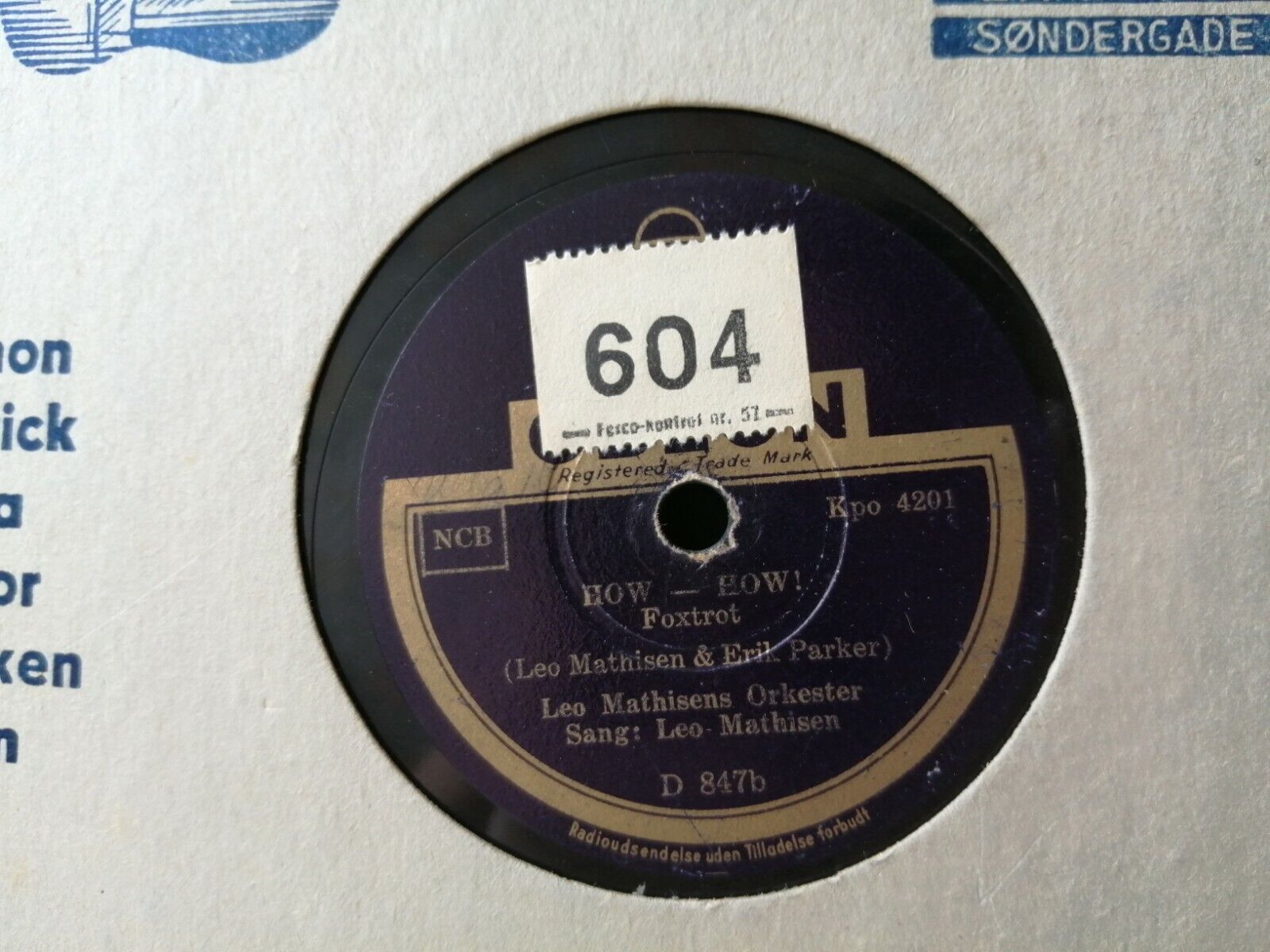 78 RPM: LEO MATHIESENHow-How ! -Foxtrot/Hot Sun Blues-Foxtrot Odeon