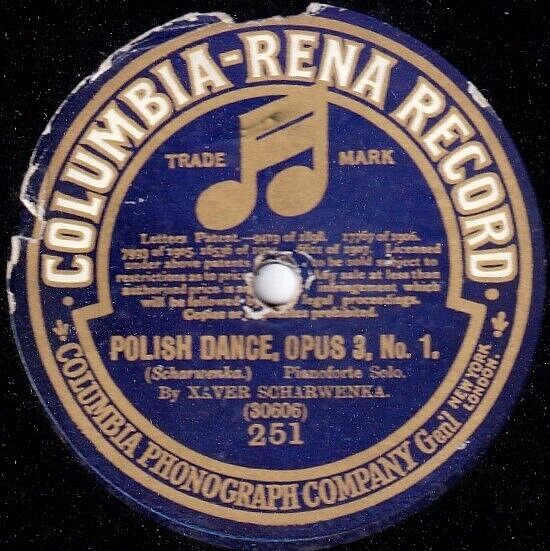 Scharwenka Chopin (Waltz op 341) +Scharwenka (Polish Dance) Col 251 NM- scr