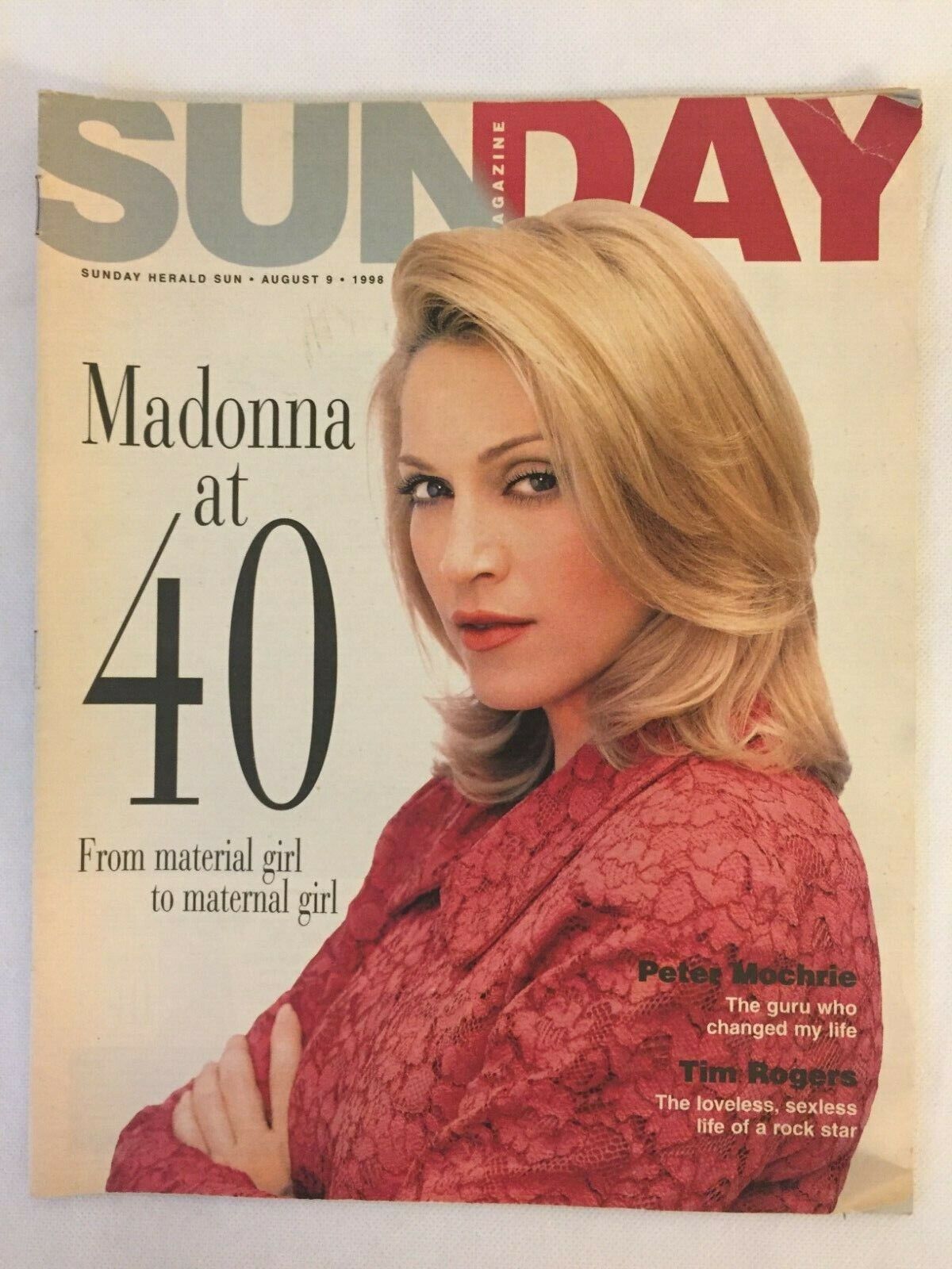 Madonna Vintage Sunday Herald Sun Magazine 1998 Original Good Condition