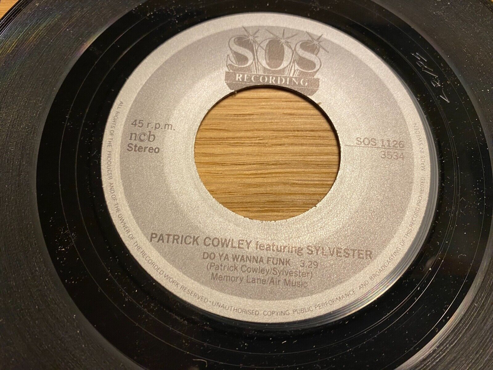 PATRICK COWLEY  SYLVESTER "DO YA WANNA FUNK" SWEDISH PRESS 1980´S 7" SINGLE NCB