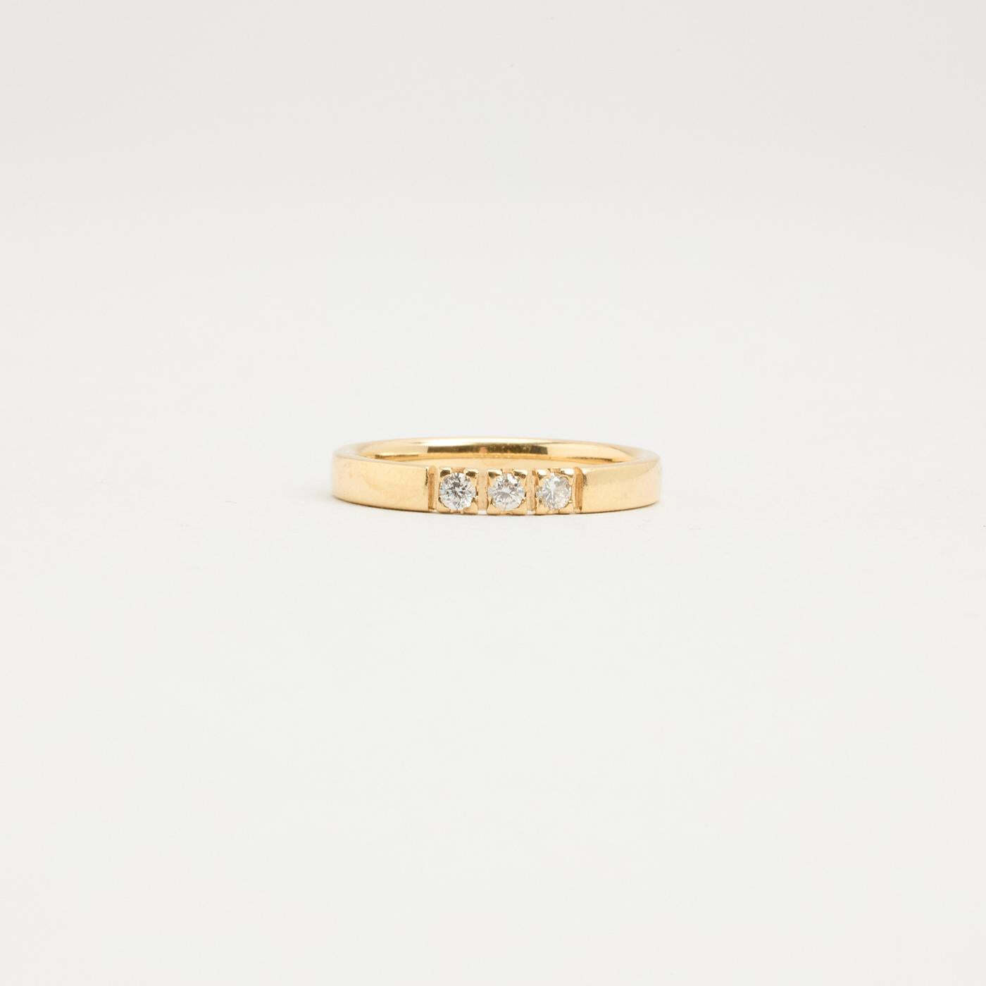 Ring with diamond (012 ct) in 14K Gold size 6½ | Vintage Solid Gold