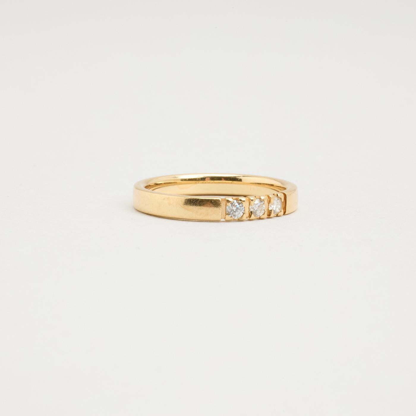 Ring with diamond (012 ct) in 14K Gold size 6½ | Vintage Solid Gold