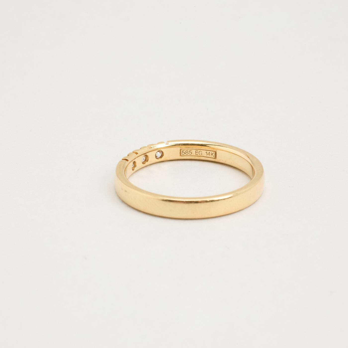 Ring with diamond (012 ct) in 14K Gold size 6½ | Vintage Solid Gold