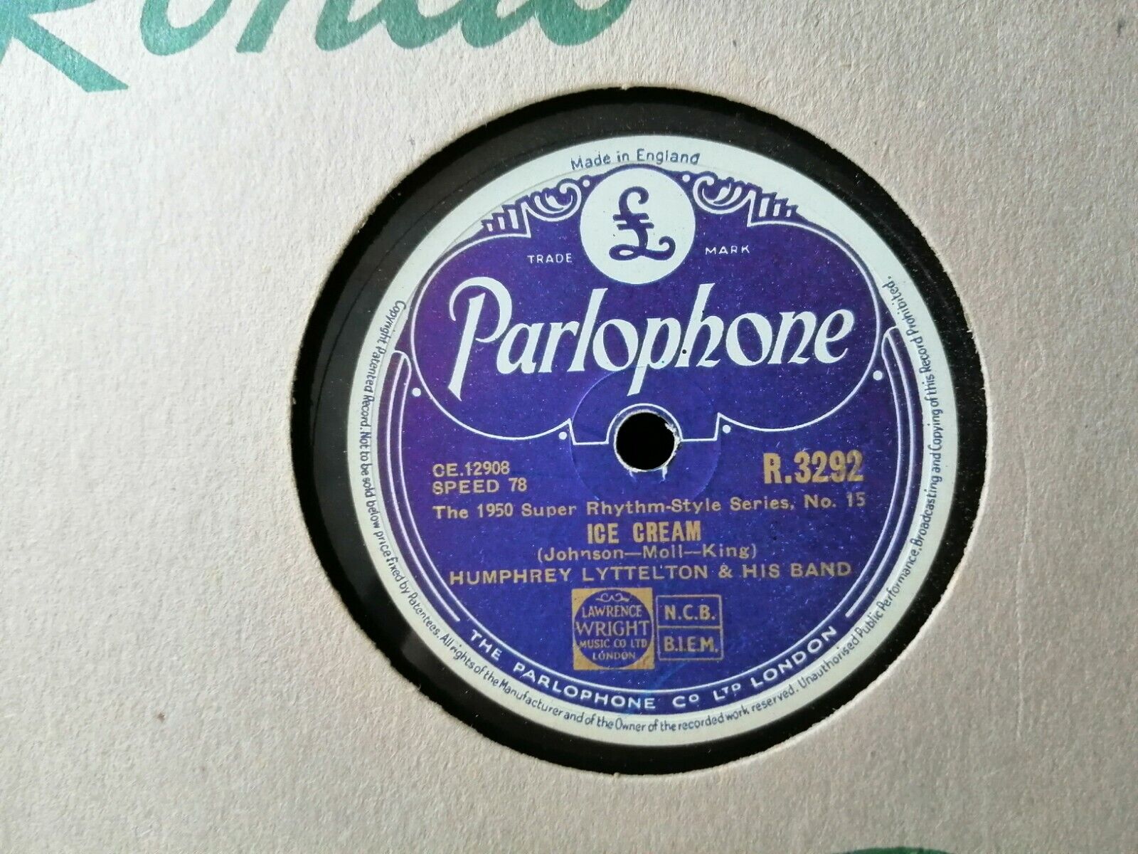 78 rpmHUMPHREY LITTLETON:Ice Cream/Froggie MooreThe 1950 Super Rhythm Style