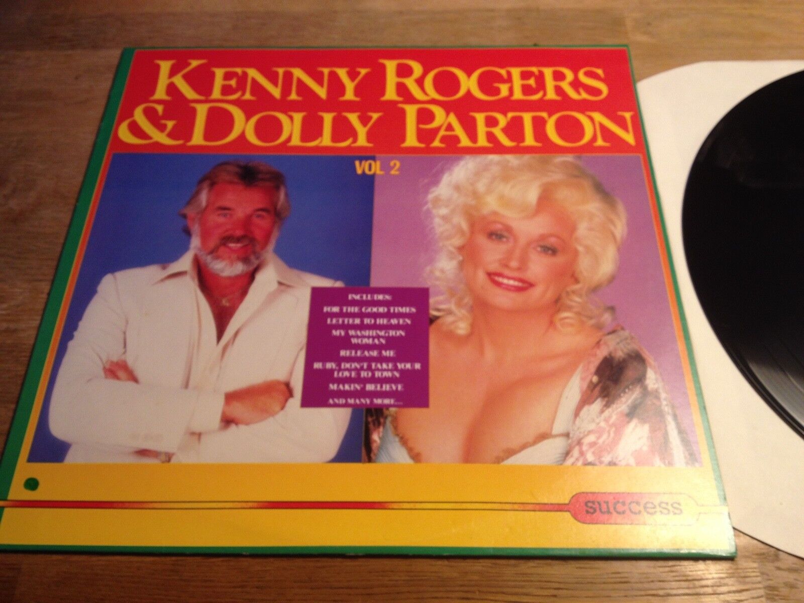 KENNY ROGERS  DOLLY PARTON VOL  2 SPLIT LP 1989 DANISH SUCCESS RECORDS NCB LP*