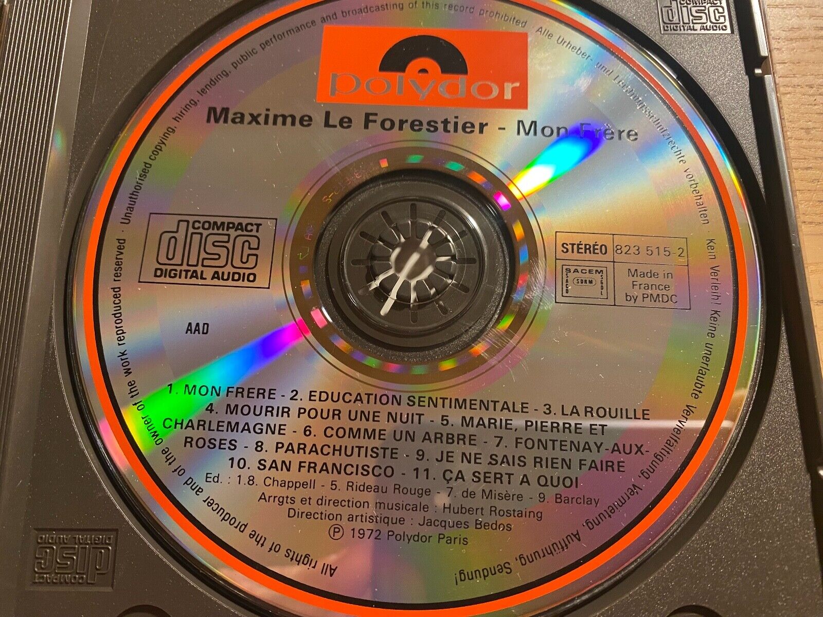 MAXIME LE FORESTIER "MON FRÈRE" 1972 CD ALBUM POLYDOR RECORDS 11 TRACK FRENCH CD