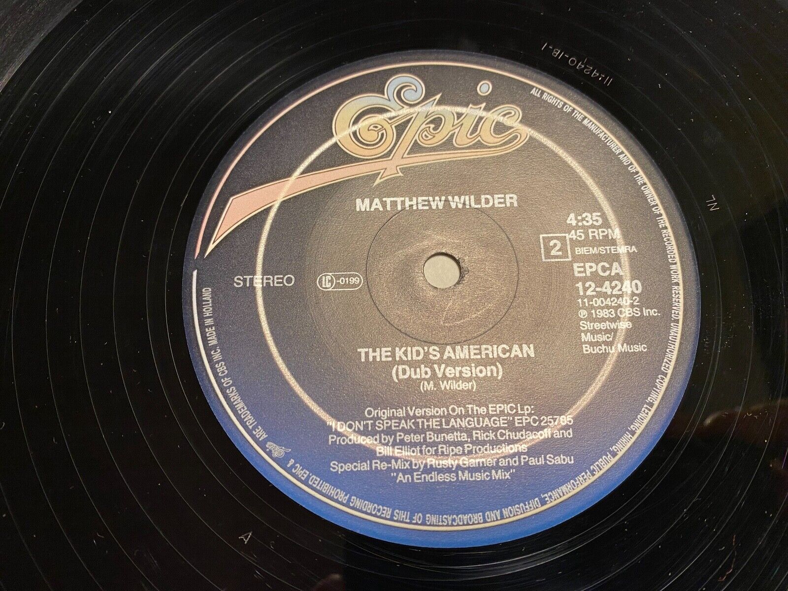 MATTHEW WILDER "THE KID´S AMERICAN" 1983 2 TRACK DUTCH PRESS 12" MAXI SINGLE 45*