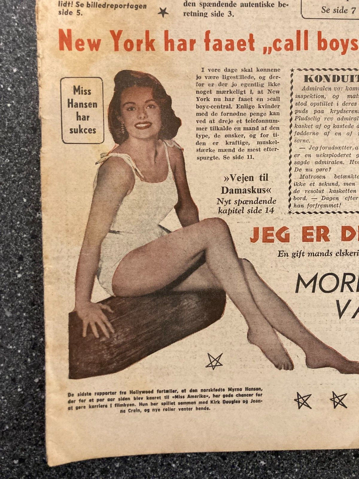 Myrna Hansen Miss America Louis Armstrong Danish Magazine 1955 "Verden Rundt"