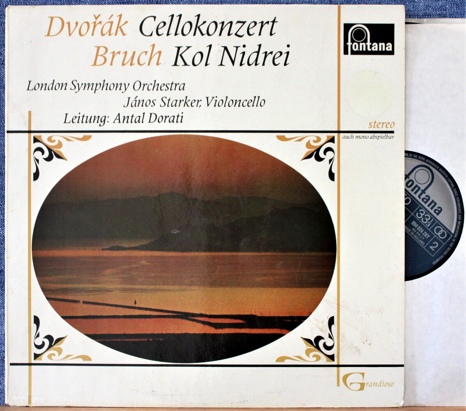 Starker; Dorato Dvorak (Cello concerto)+Bruch (Kol Nidrei) Fontana 894 024 NM