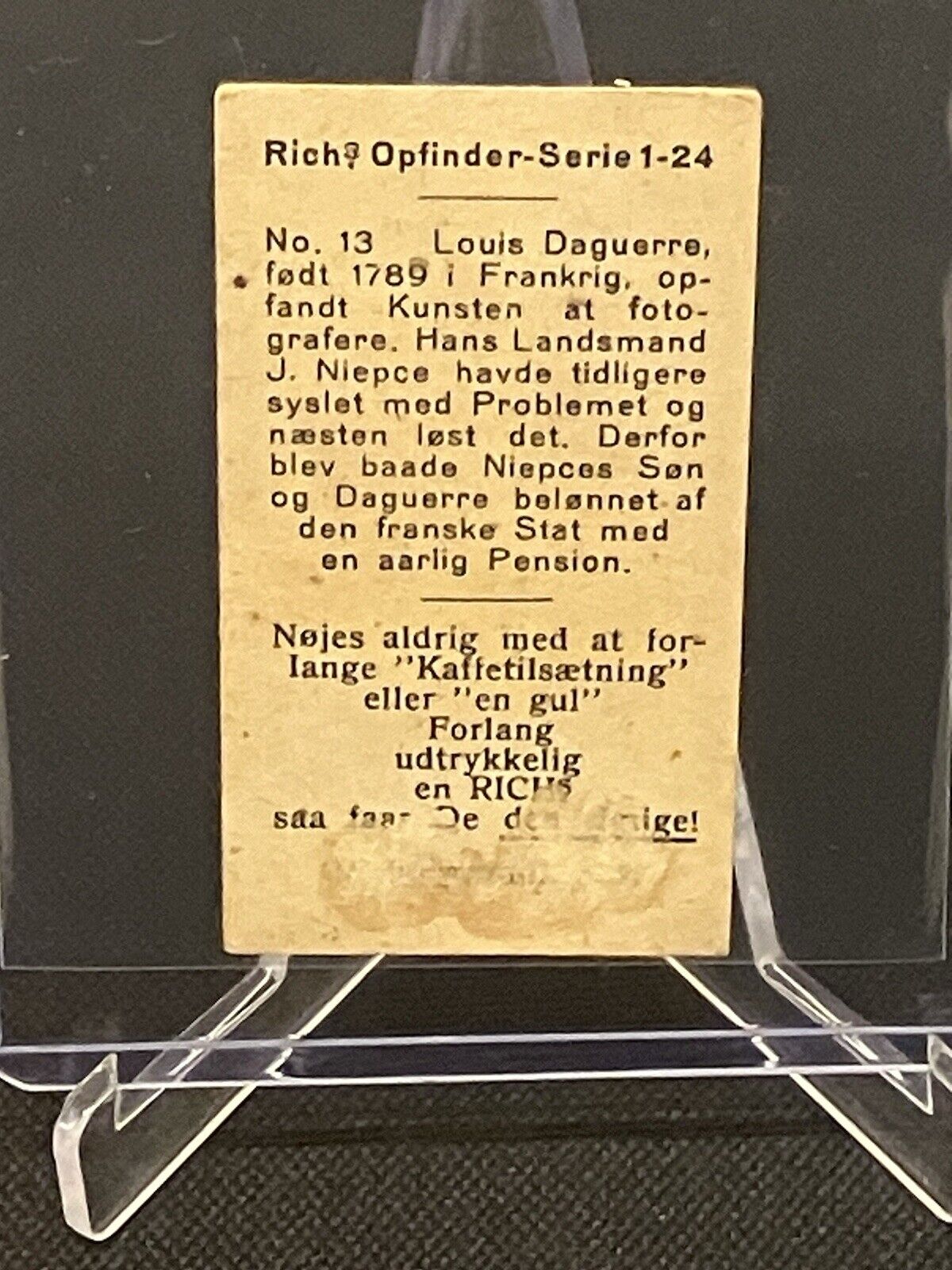 1927 Rich’s Collectors Vintage Inventor Series Louis Daguerre #13