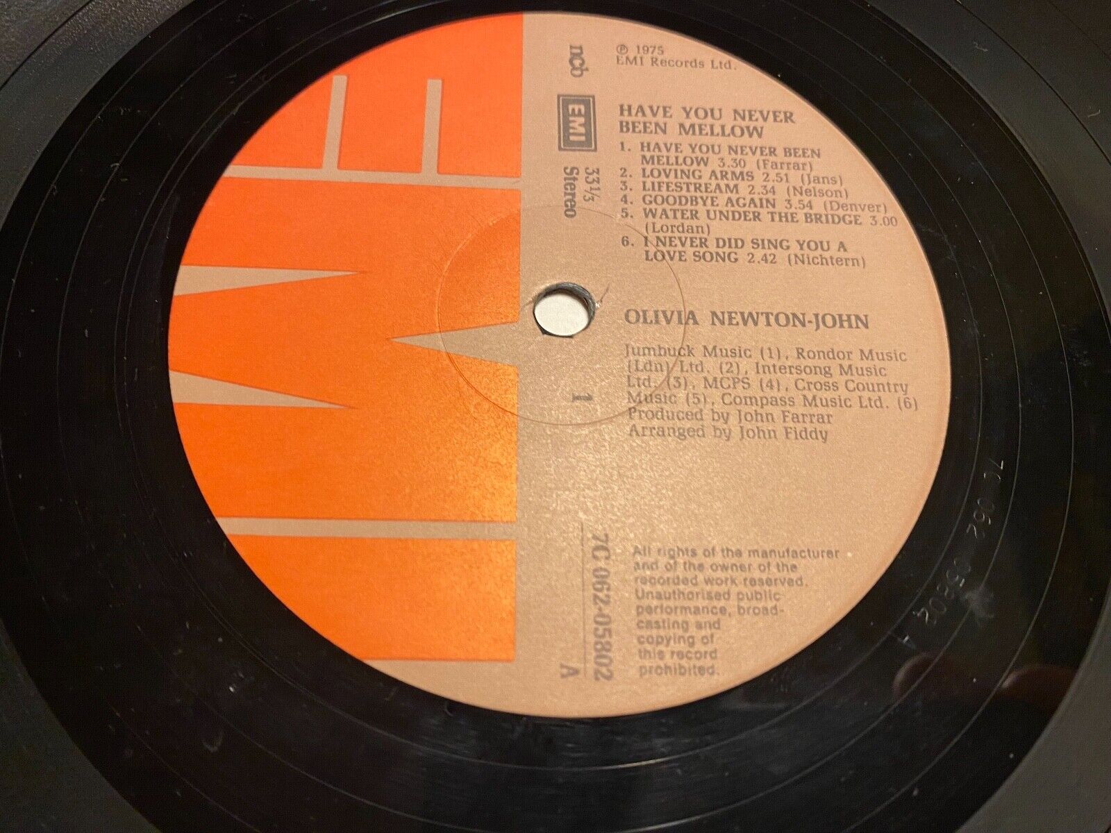 OLIVIA NEWTON-JOHN "HAVE YOU EVER BEEN MELLOW" EMI RECORDS 1975 LP SWEDISH PRESS